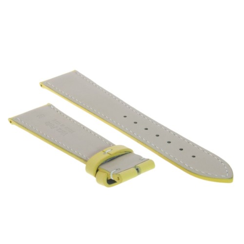 Cinturino Pelle Giallo 20/16 mm classico cucito.