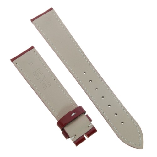 Cinturino Pelle semilucida Rosso 18/16 mm classico cucito.