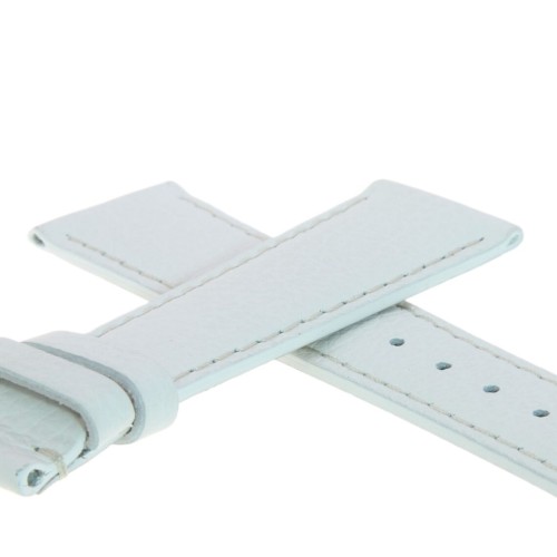 Cinturino Pelle martellata Bianco 20/16 mm classico cucito.
