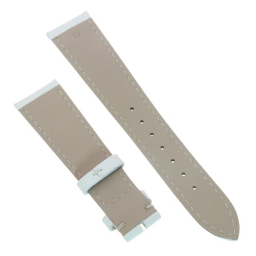 Cinturino Pelle martellata Bianco 20/16 mm classico cucito.