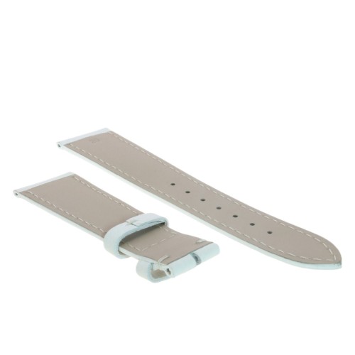 Cinturino Sartoriale Pelle Bianco martellata 20/16 mm B30B classico cuciture chiare.