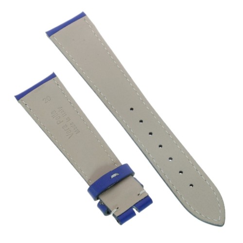 Cinturino Pelle Blu 20/16 mm classico cucito.