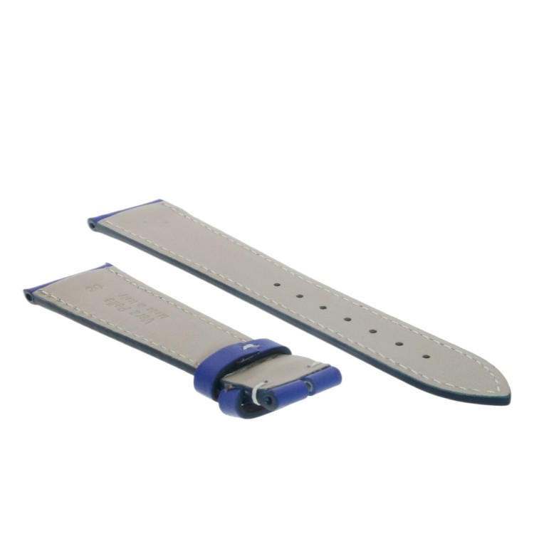 Cinturino Sartoriale Pelle Blu 20/16 mm B40B classico cuciture chiare.