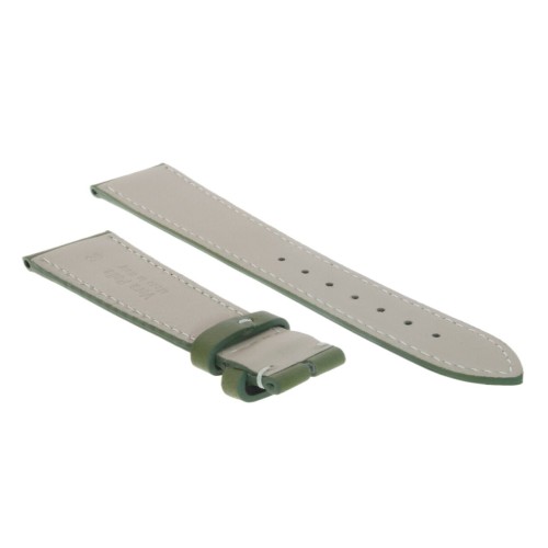 Cinturino Sartoriale Pelle Verde 20/16 mm B40B classico cuciture chiare.