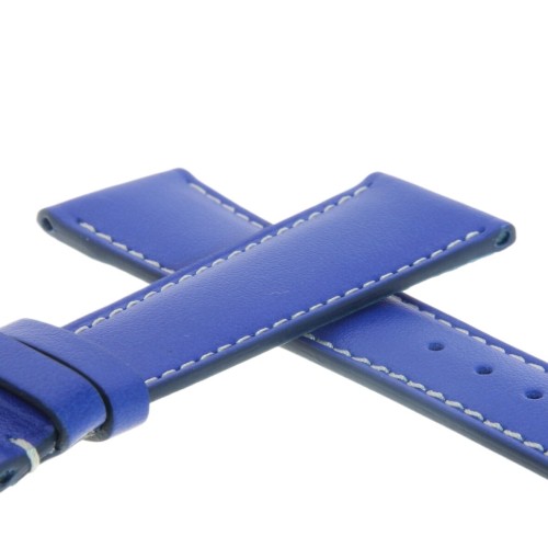 Cinturino Pelle Blu 18/16 mm classico cucito.