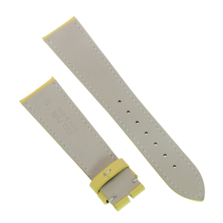 Cinturino Pelle Giallo 18/16 mm classico cucito.