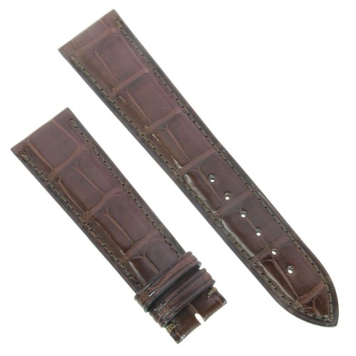 Cinturino Sartoriale Alligatore Marrone Scuro Opaco 21/18 mm B43B classico..
