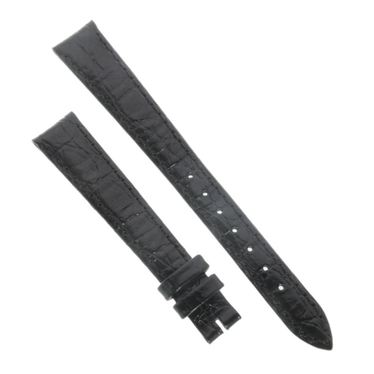 Longines Cinturino L682100657 Stampa Coccodrillo Nero Lucido 13/10 mm.