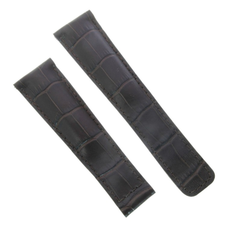 Cinturino Misure adatte a Tag Heuer Monaco Stampa Alligatore Marrone 22/18 mm