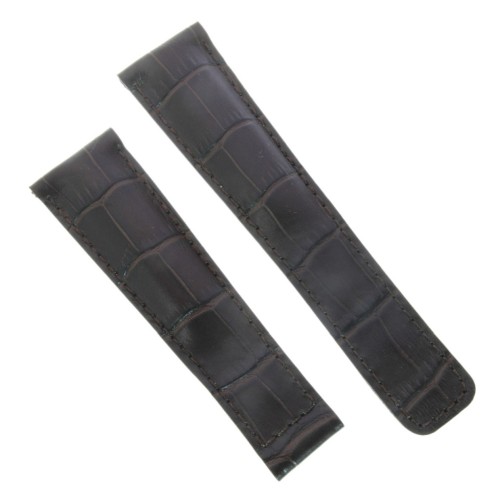 Tag Heuer Cinturino Monaco Stampa Alligatore Marrone  Non Originale 22/18 mm