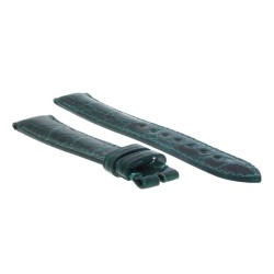 Cinturino Sartoriale Coccodrillo Verde Scuro Lucido 18/16 mm B46B forma classica. 2