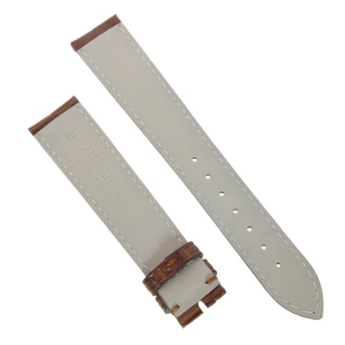Cinturino Sartoriale Alligatore Marrone Medio opaco 18/16 mm B43B  classico..