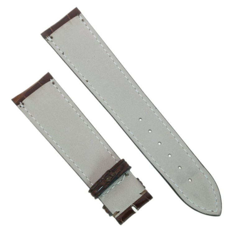 Cinturino Sartoriale Alligatore Marrone Scuro Opaco 21/18 mm B43B classico..