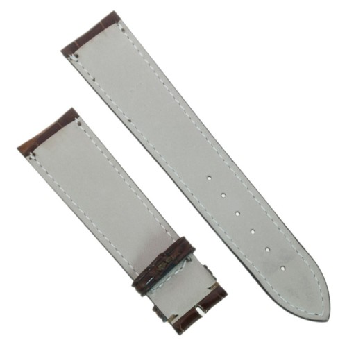 Cinturino Sartoriale Alligatore Marrone Scuro Opaco 21/18 mm B43B classico..