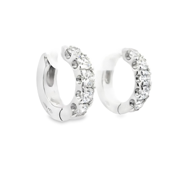 Orecchini Cerchio Diamanti ct 1,28 Oro 18 kt 7,1 gr