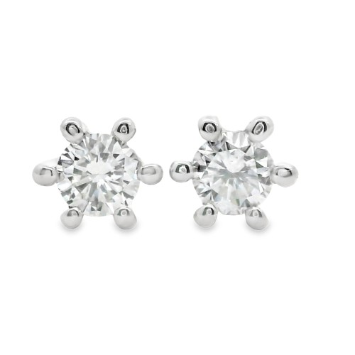 Orecchini Punto Luce 6VF Diamante ct 0,25 E VS Oro Bianco 18 kt 1,28 gr