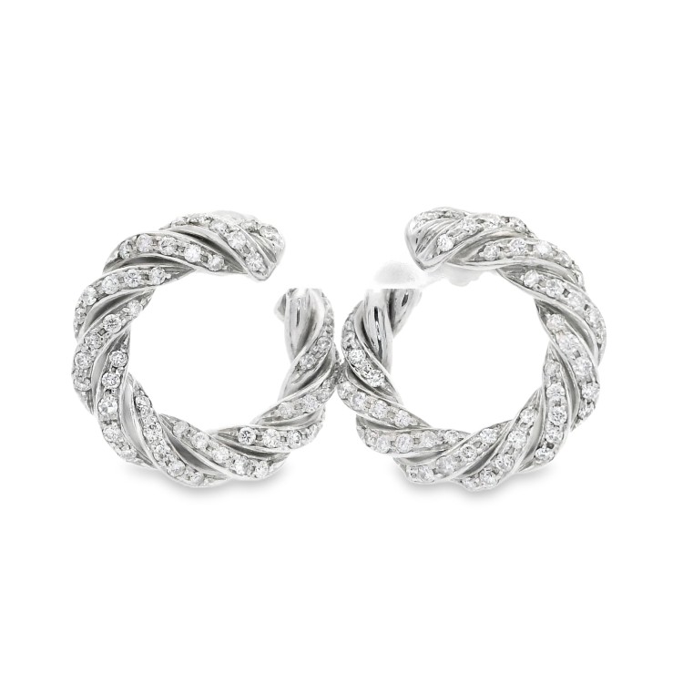 Orecchini Corda Diamanti ct 1,04 Oro 18 kt