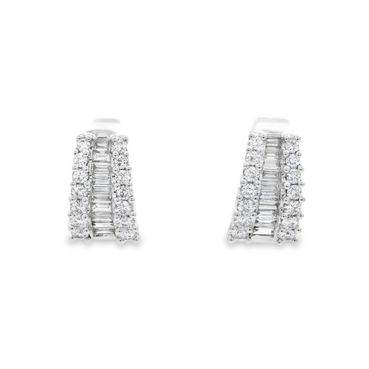 Orecchini Diamanti ct 0,61 + B 0,43 Oro 18 kt