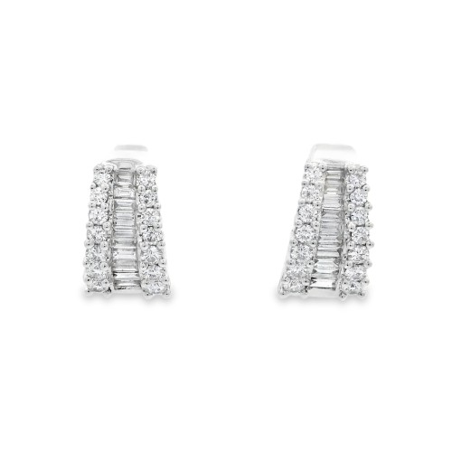 Orecchini Diamanti ct 0,61 + B 0,43 Oro 18 kt