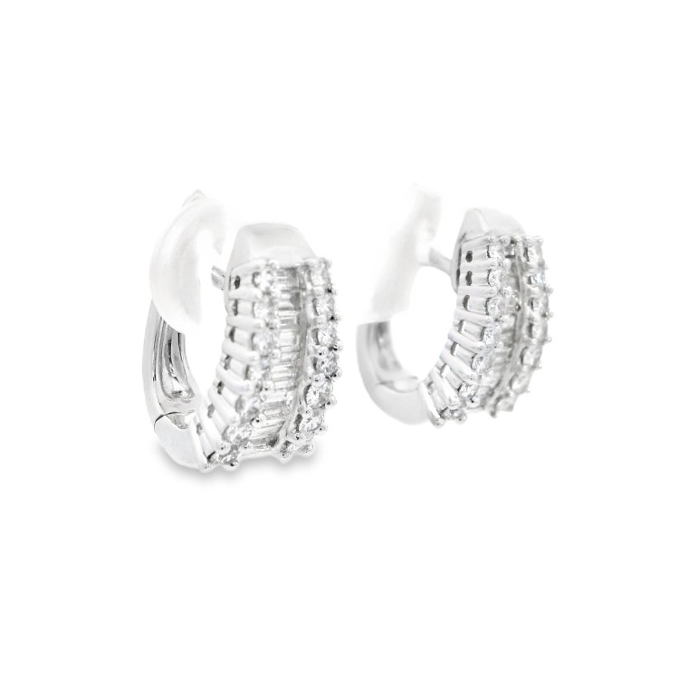 Orecchini Diamanti ct 0,61 + B 0,43 Oro 18 kt