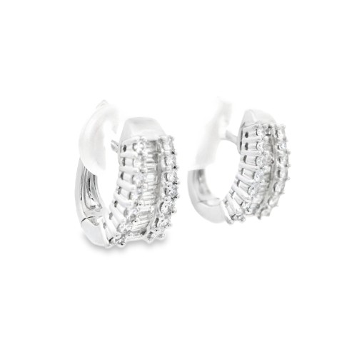 Orecchini Diamanti ct 0,61 + B 0,43 Oro 18 kt