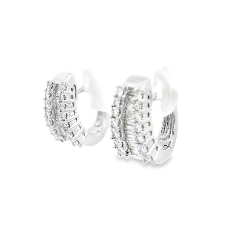 Orecchini Diamanti ct 0,61 + B 0,43 Oro 18 kt 7,2 gr