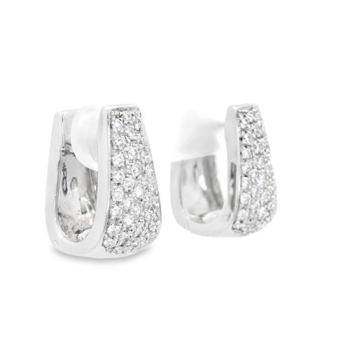 Orecchini Diamanti Taglio a Brillante ct 0,68 F VS e Oro Bianco 18 kt 7,62 gr