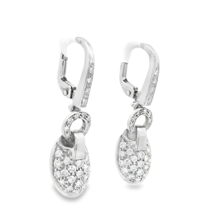 Orecchini pendenti Diamanti ct 1,03 Oro 18 kt