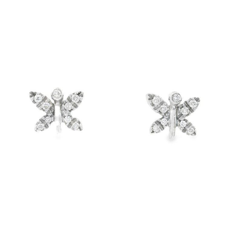Orecchini Farfalla Diamanti ct 0,13 Oro 18 kt