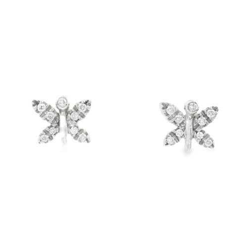Orecchini Farfalla Diamanti ct 0,13 Oro 18 kt