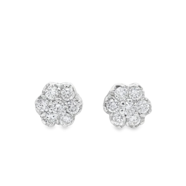 Orecchini Margherita 6+1 Diamanti ct 0,20 F VVS Oro 18 kt 1,20 gr