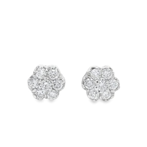 Orecchini Margherita 6+1 Diamanti ct 0,20 F VVS Oro 18 kt 1,20 gr