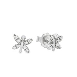 Orecchini Farfalla Diamanti ct 0,13 Oro 18 kt 2