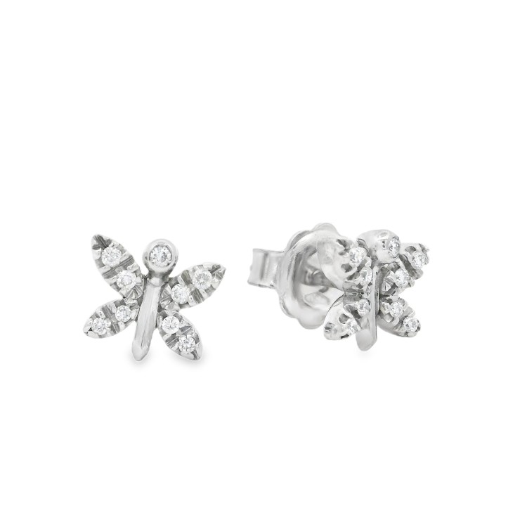 Orecchini Farfalla Diamanti ct 0,13 Oro 18 kt