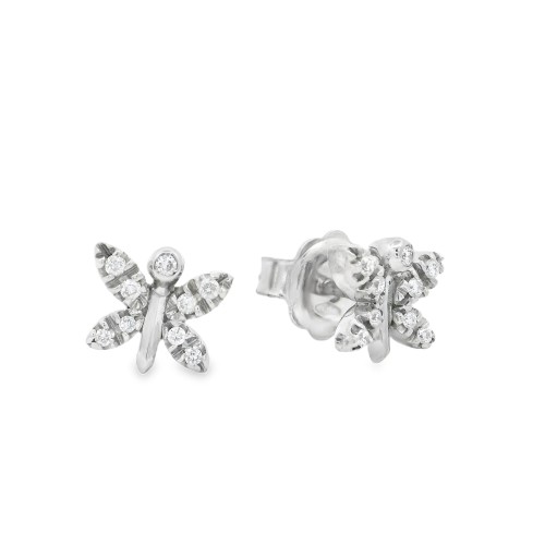 Orecchini Farfalla Diamanti ct 0,13 Oro 18 kt 2,4 gr