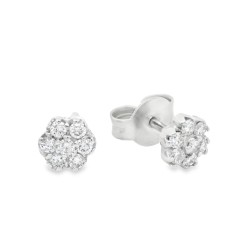 Orecchini Margherita 6+1 Diamanti ct 0,20 F VVS Oro 18 kt 1,20 gr 2