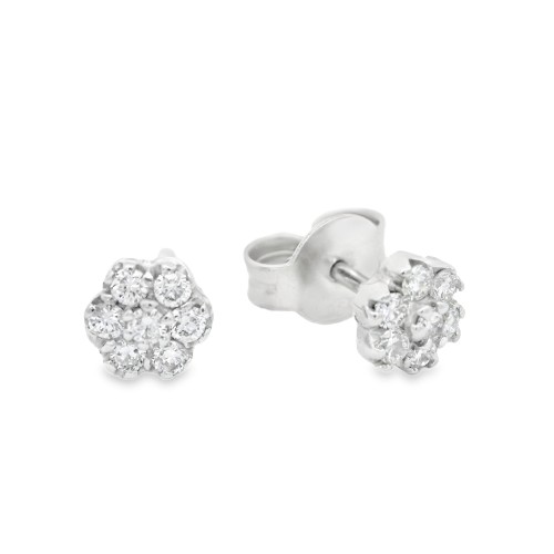 Orecchini Margherita 6+1 Diamanti ct 0,20 F VVS Oro 18 kt 1,20 gr