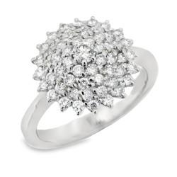 Anello Diamanti Margherita ct 0,10 G VS + 0,84 GH VS2 Oro Bianco 18 kt 5,86 gr