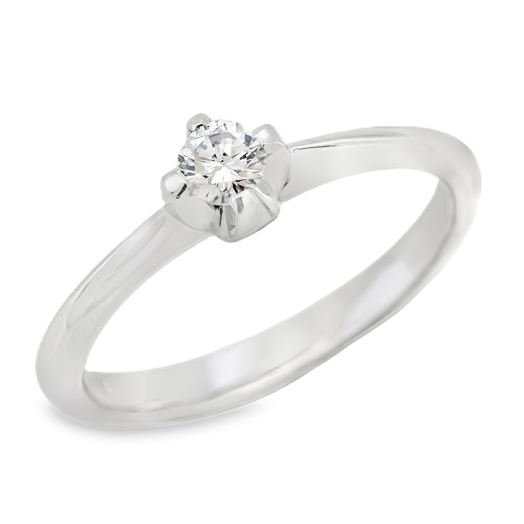Anello Solitario Diamante ct 0,18 Oro 18 kt