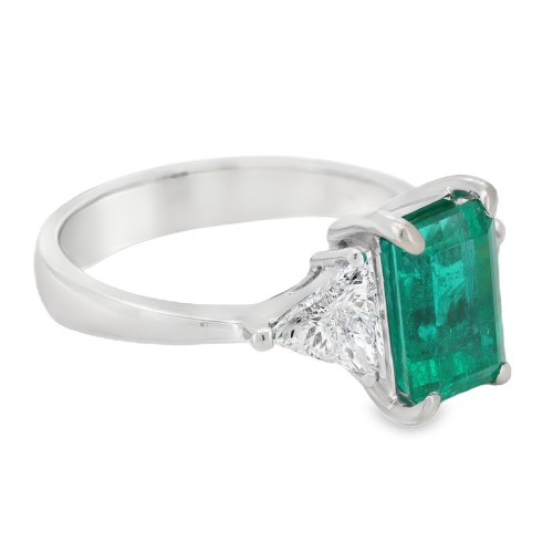Anello Smeraldo Diamanti ct 0,64 Oro 18 kt