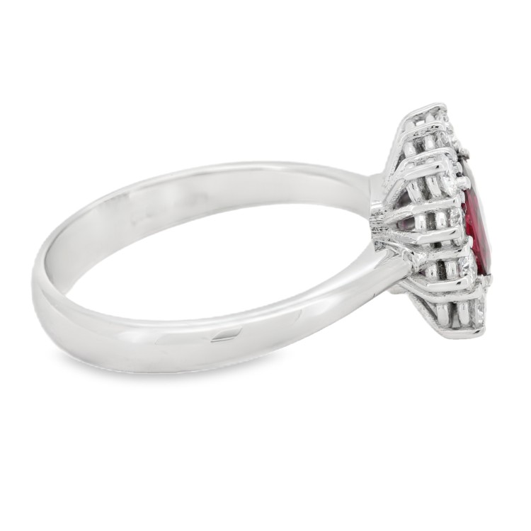 Anello Margherita Rubino ct 0,52 Diamanti ct 0,47 F VS  Oro 18 kt 4,28 gr