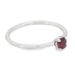 Anello Rubino U6 ct 0,21 Oro Bianco 18 kt 1,38 gr 2