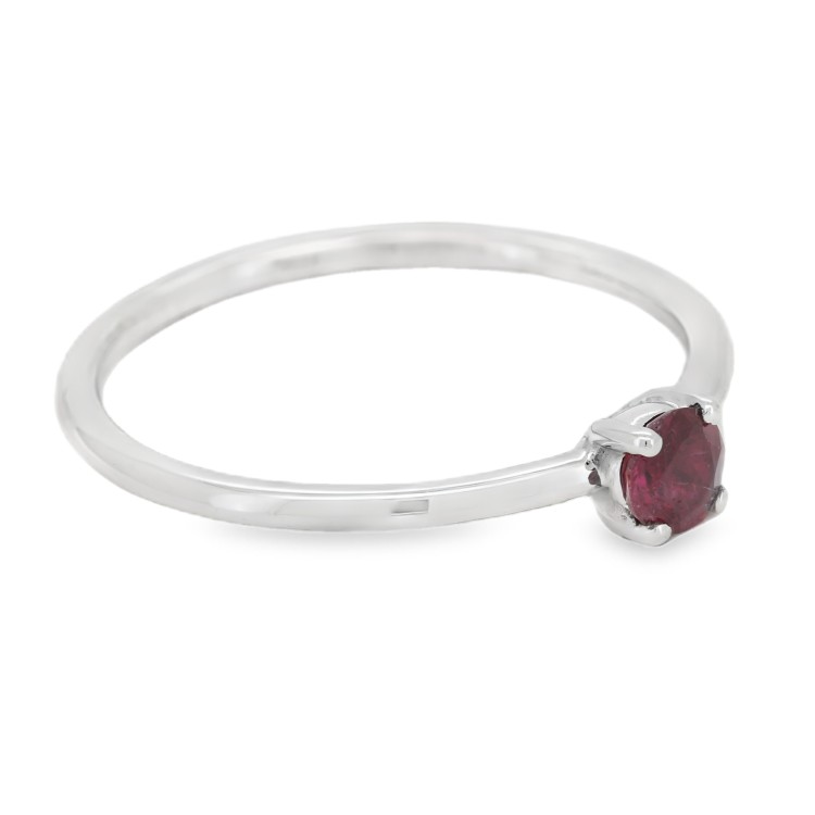 Anello Rubino U6 ct 0,21 Oro Bianco 18 kt 1,38 gr
