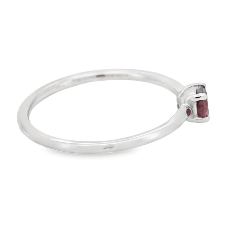 Anello Rubino U6 ct 0,21 Oro Bianco 18 kt 1,38 gr