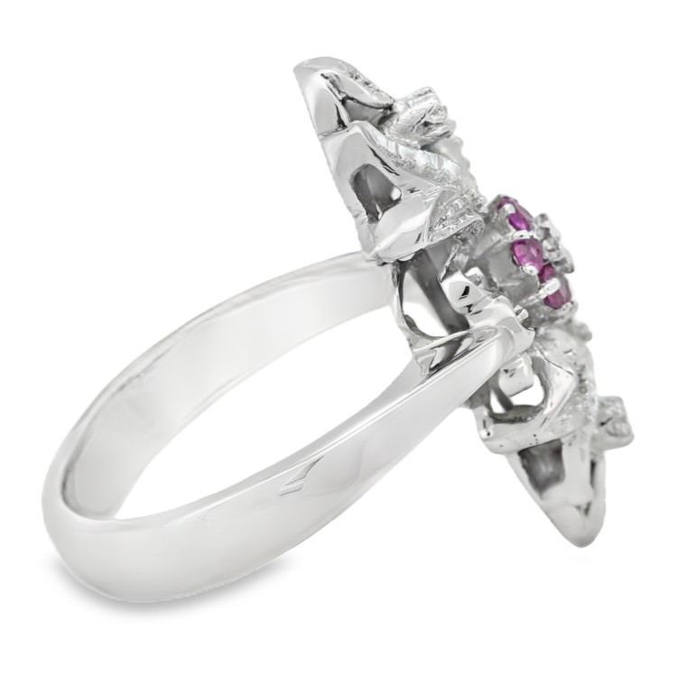 Anello Stile Antico Diamanti ART DECO Diamanti ct 0,06 Oro 18 kt