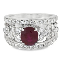 Anello Rubino Diamanti ct 0,98 Oro 18 kt 2