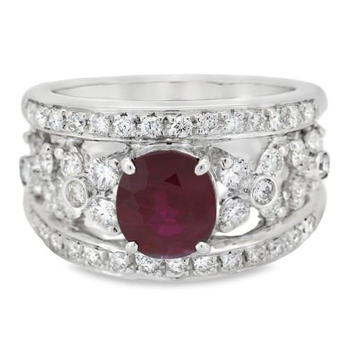 Anello Rubino Diamanti ct 0,98 Oro 18 kt