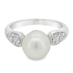 ANELLO Perla Diamanti ct 0,19 Oro 18 kt 2