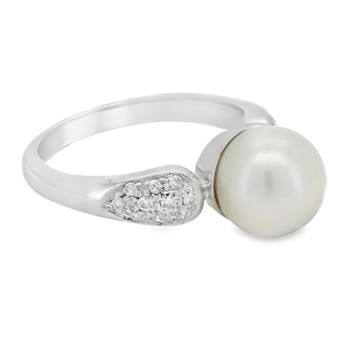 ANELLO Perla Diamanti ct 0,19 Oro 18 kt