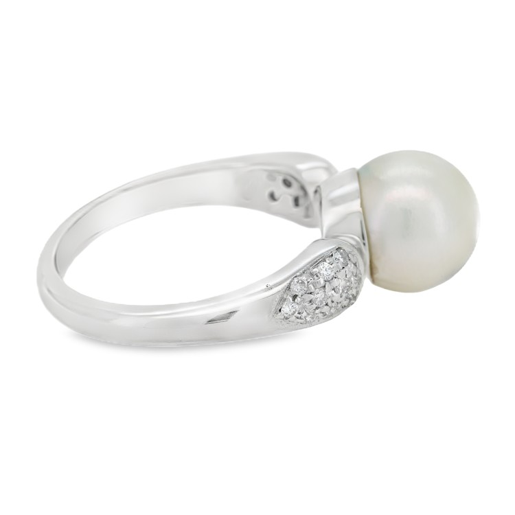 ANELLO Perla Diamanti ct 0,19 Oro 18 kt